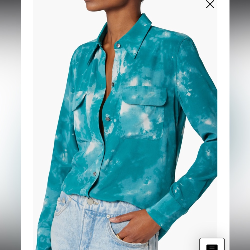 Equipment Signature Slim Fit Silk Button-Up Shirt